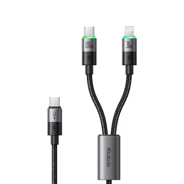 MCDODO 2in1 USB-C - USB-C/Lightning Kabel 1.5m CA-6700 - Svart Svart
