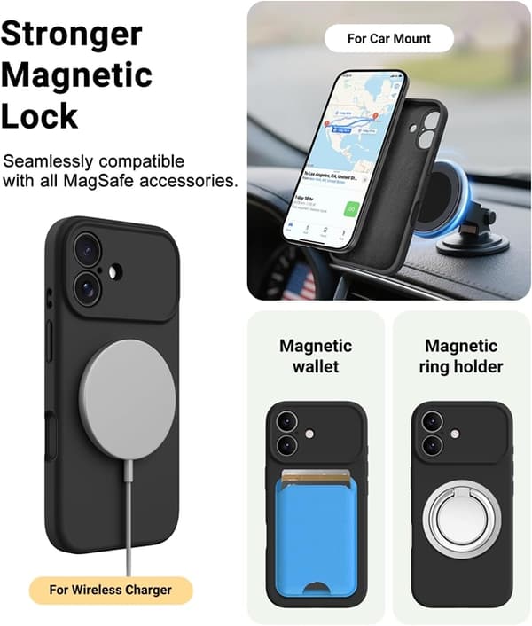Mobilcover til iPhone 17 Magsafe Liquid Silikone - Sort Svart