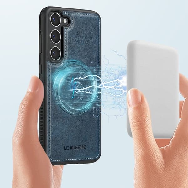 LC.IMEEKE Samsung Galaxy S23 Plånboksfodral Konstläder - Blå