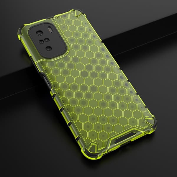 Honeycomb Armor Bumper Skal Redmi Poco F3 - Grön Grön