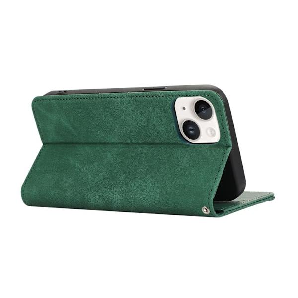 ABEEL iPhone 14 Plus Plånboksfodral KonstLäder RFID-Skydd Grön