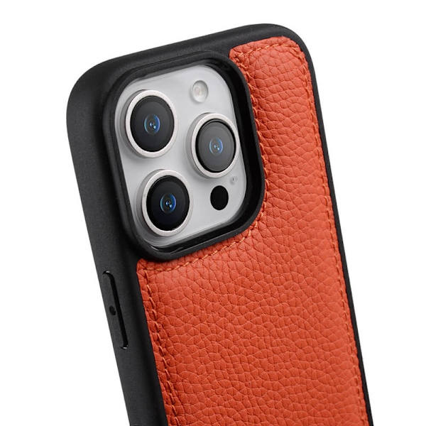 MELKCO Mobilskal till iPhone 16 Pro Max Äkta Läder PC - Orange