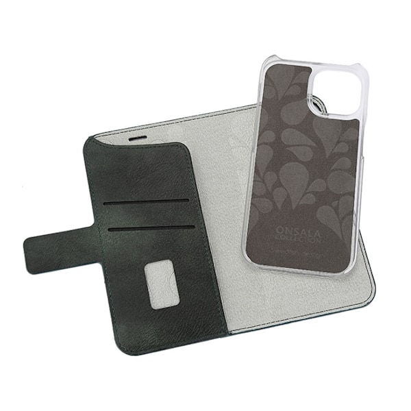 Onsala iPhone 15 Plus Plånboksfodral Magsafe Eco 2 - Mörkgrön