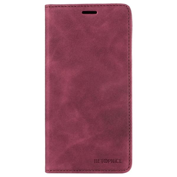 BETOPNICE 003 iPhone 15 Pro Max Plånboksfodral TPU + Konstläder - Röd