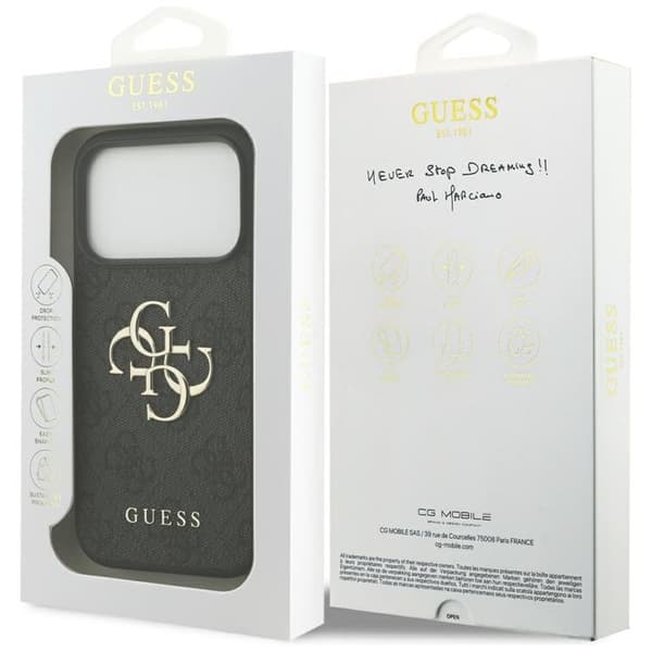Guess Telefontaske til iPhone 17 Pro 4G Stort Logo - Sort Svart