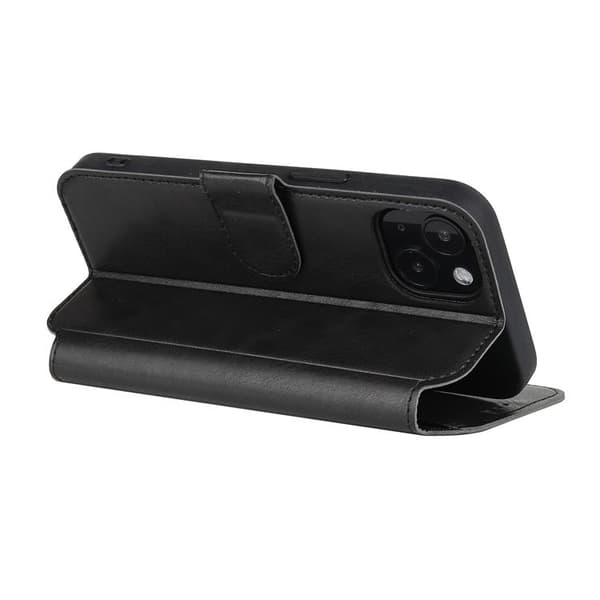 BOOM iPhone 14 Plus Plånboksfodral Calfskin - Svart Svart