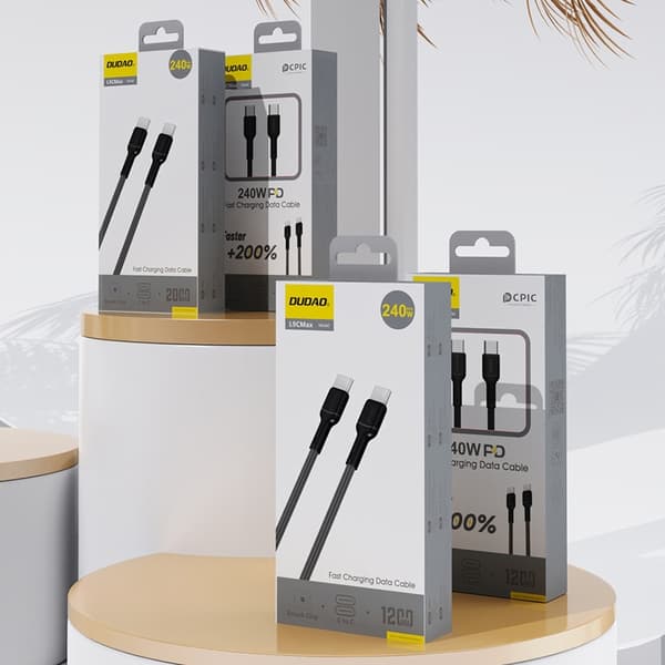 Dudao USB-C till USB-C kabel 240W 2m L9C Max - Svart Svart