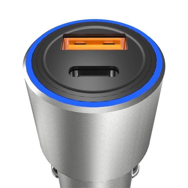 Dudao Billaddare USB/USB-C snabb laddning 22.5 W Grå Grey