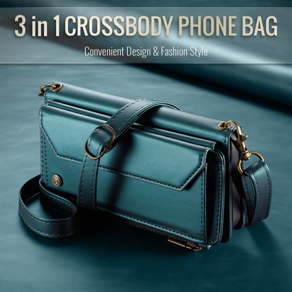 CASEME Plånboksfodral Konstläder för Samsung Galaxy S22+ 5G - Grön