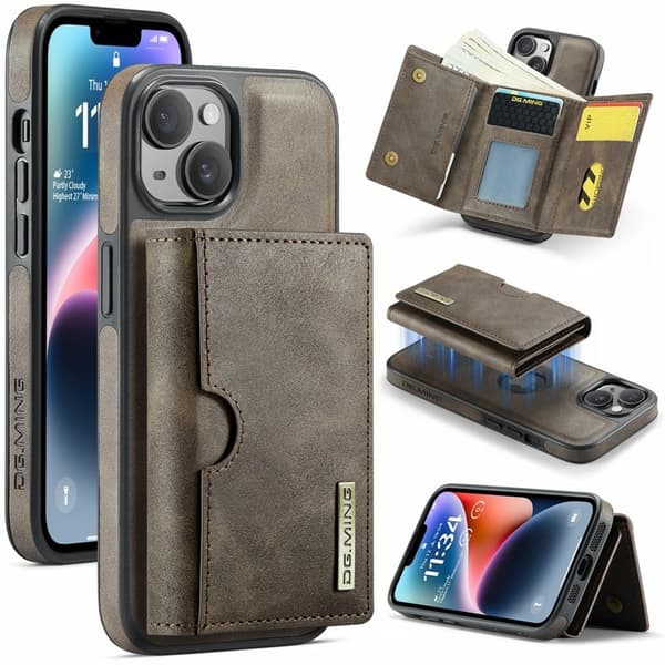 DG.MING M6 Series Mobilskal till iPhone 14 Plus Magnetiskt - Brun