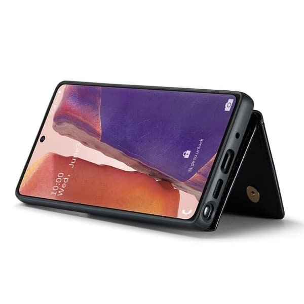 DG.MING M3 Series Konstläder Plånboksfodral för Samsung Galaxy Note20 5G - Svart