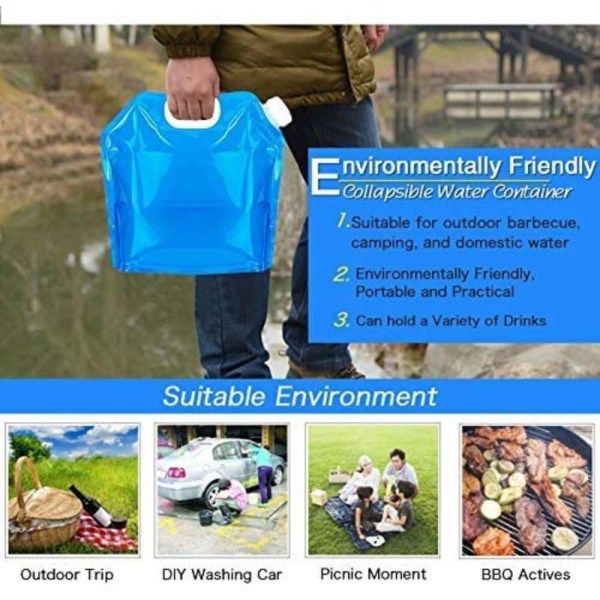 5L - Sammenfoldelig vandbeholder udendørs vandpose - blå