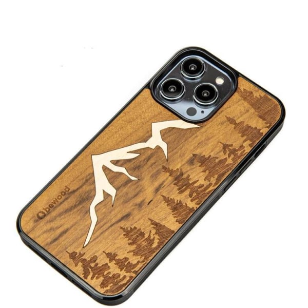 Bewood iPhone 14 Pro Max Mobilskal Wooden Mountain Lmbuia Brun