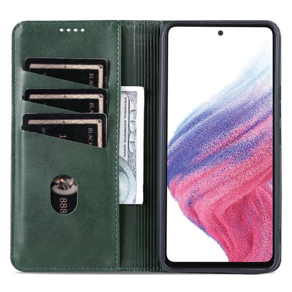 AZNS Samsung Galaxy A35 5G Plånboksfodral Konstläder - Grön