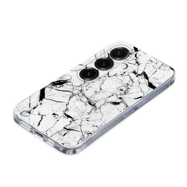 Mobilskal för Samsung Galaxy S26 Plus Marmortryck TPU - Vit
