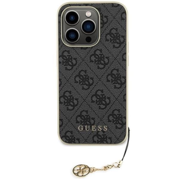 Guess iPhone 15 Pro Mobilskal 4G Charms Collection - Grå Grå