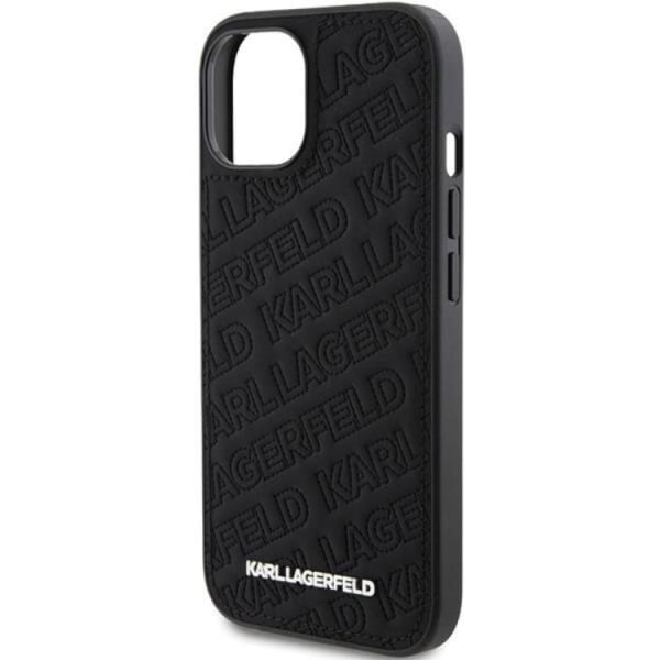 KARL LAGERFELD iPhone 15 Mobilcover Quiltet K Mønster - Sort