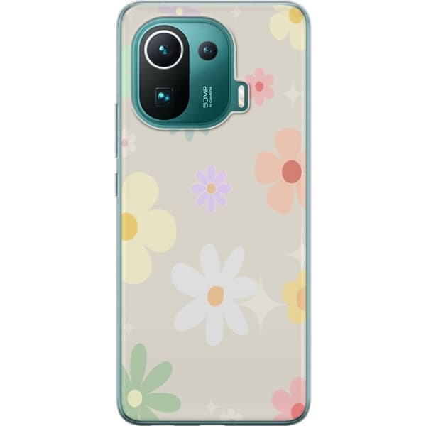 Xiaomi Mi 11 Pro telefonetui med fejede blomster