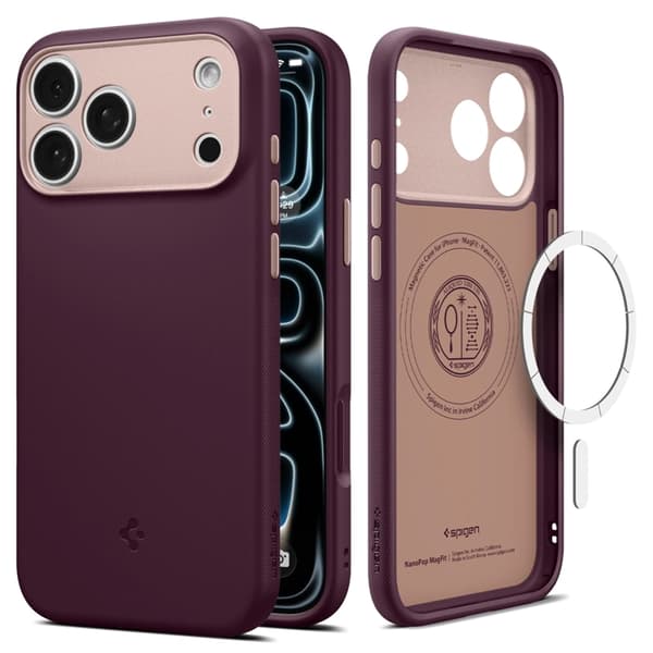 Spigen Mobilskal För iPhone 17 Pro/18 Pro Magsafe Nano Pop - Burgundy Bean