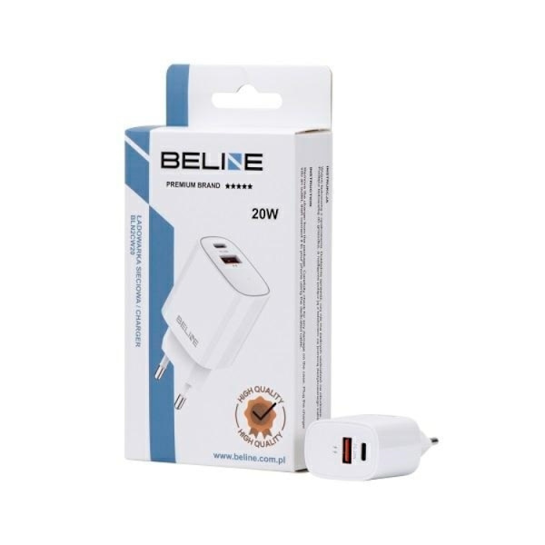 Beline Väggladdare USB-C Till USB-A (20W) - Vit Vit