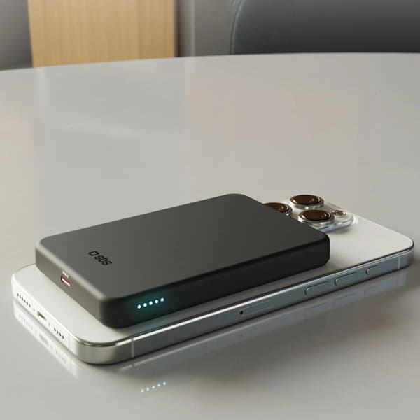 SBS Qi2 MagSafe Powerbank 5000mAh - Svart Svart