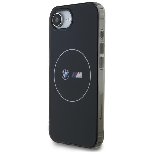 BMW telefontaske til iPhone 16e MagSafe IML Metal Circle - Sort Svart
