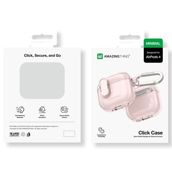 AmazingThing Airpods 4 Skal Minimal - Rosa
