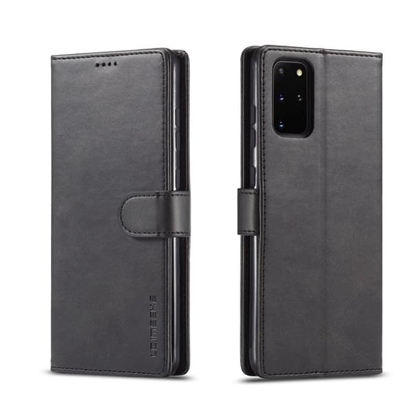 LC.IMEEKE Leather Stand Plånboksfodral för Samsung Galaxy S20 Plus - Svart
