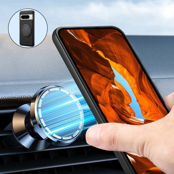 DENIOR Google Pixel 8 Pro Magnetiskt Fodral Konstläder Svart