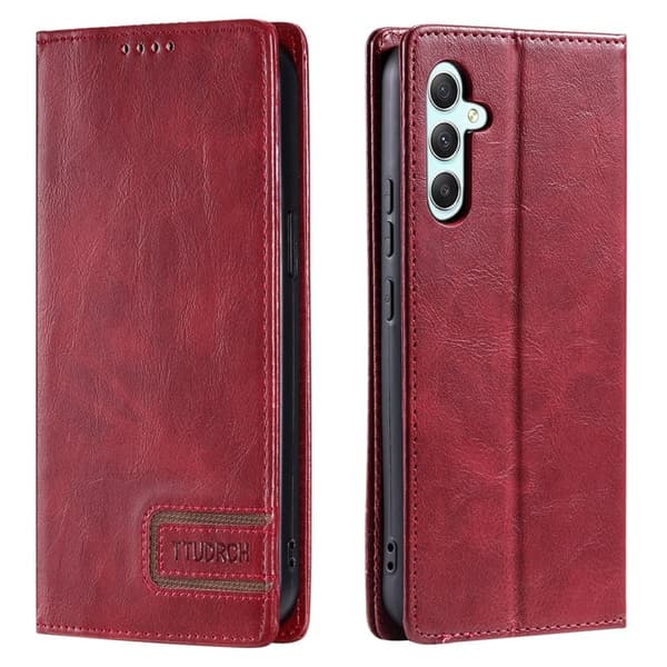 TTUDRCH Samsung Galaxy S26+ Plånboksfodral Konstläder RFID Skydd - Vinröd