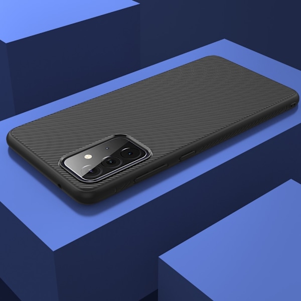 Twill Texture flexicase cover til Galaxy A72 5G - Sort Black