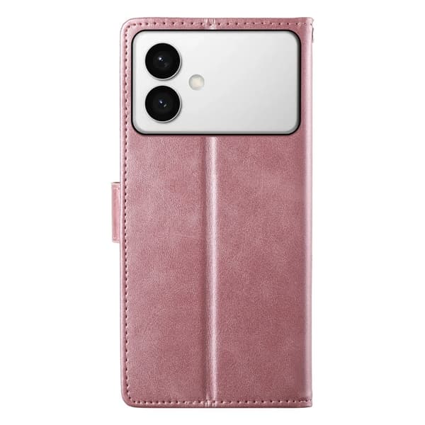 Samsung Galaxy S26 Edge Plånboksfodral Flip Konstläder Skydd - Rosa