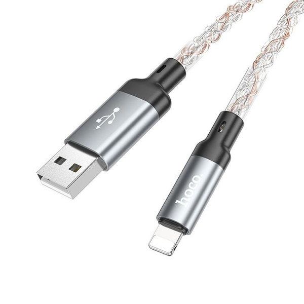 Hoco USB-A Till Lightning Kabel 2.4A 1m U112 - Grå