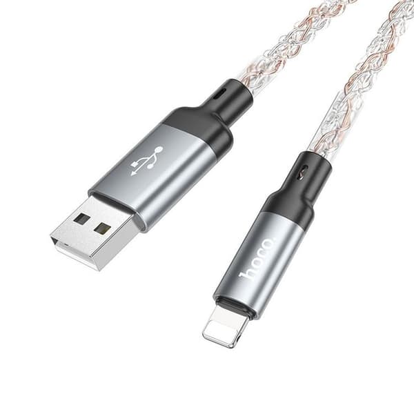 Hoco USB-A Till Lightning Kabel 2.4A 1m U112 - Grå Grå