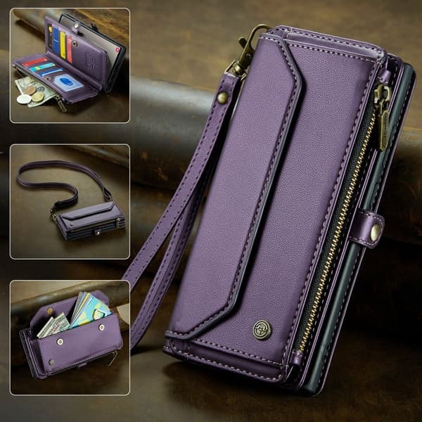 CASEME Plånboksfodral Konstläder för Samsung Galaxy S25 Ultra - Lila