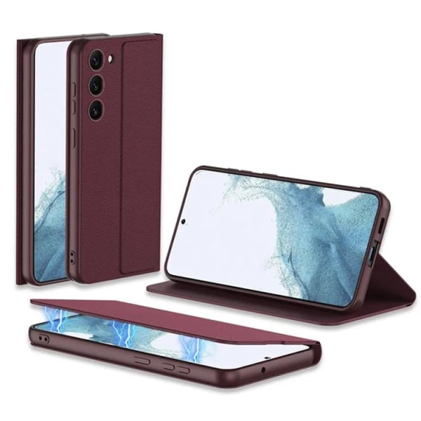GKK Galaxy S23 Plus matkapuhelinkotelo magneettinen PU-nahka - punainen