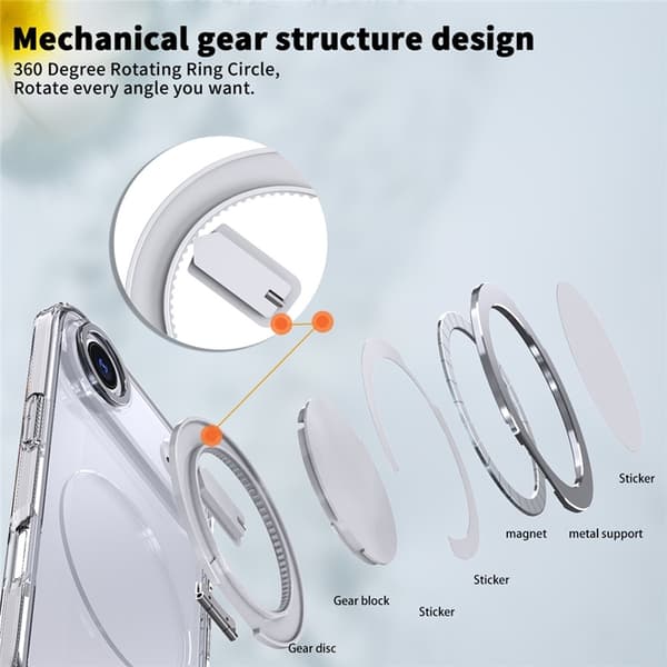 Mobilskal till iPhone Air MagSafe TPU+PC Kickstand - Transparent Transparent