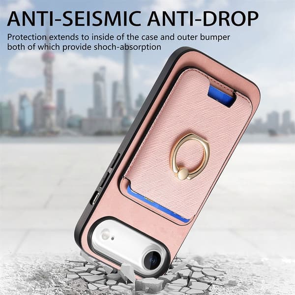 Mobilskal till iPhone Air MagSafe Korthållare Kickstand - Roséguld Rosa
