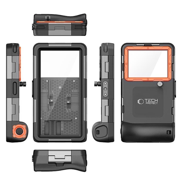 Tech-Protect Universala Vattentät Mobilväskor Diving - Svart/Orange Svart