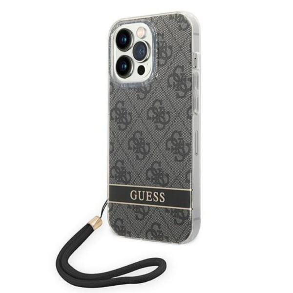 GUESS iPhone 14 Pro Max Cover 4G Print Strap - Sort