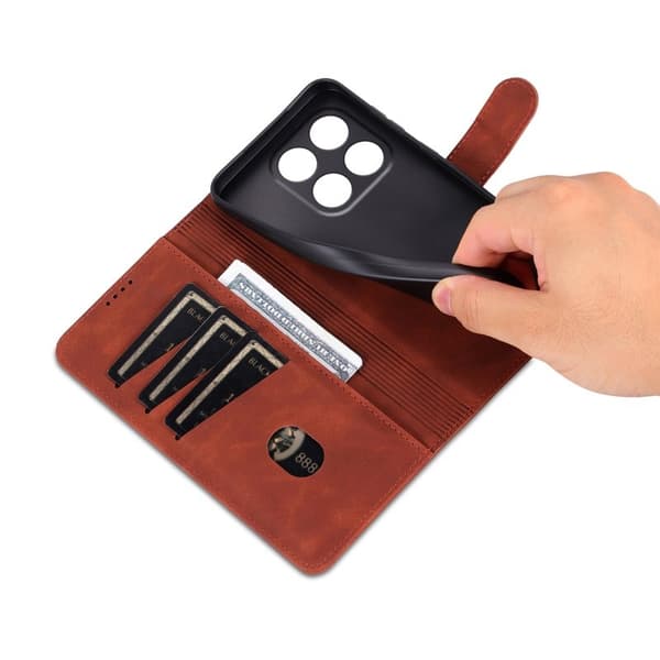AZNS Xiaomi 17 Plånboksfodral Konstläder - Brun