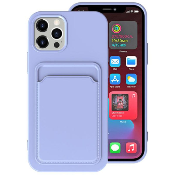 iPhone 12 Pro Max -kuori korttipaikalla - violetti