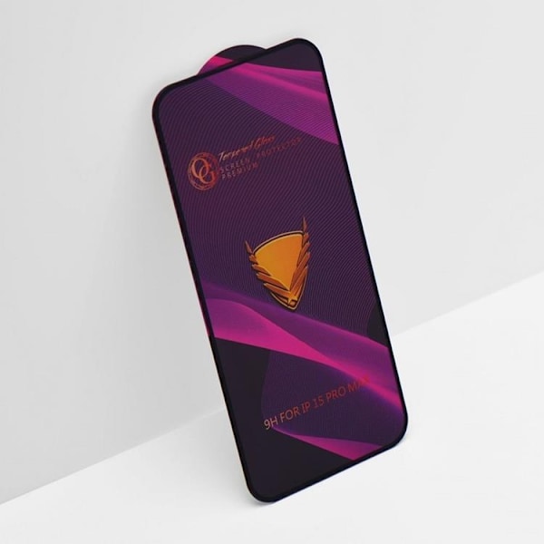 OG iPhone 15 Plus Härdat Glas Skärmskydd Premium - Svart Svart