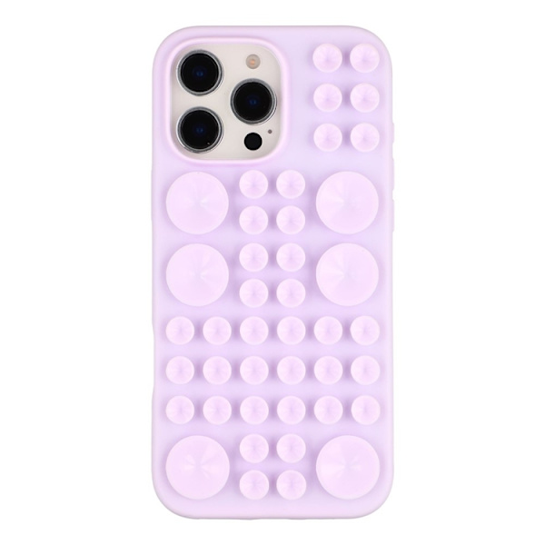 Mobilskal till iPhone 16 Pro Max Sugkopp Silikon med Tygfoder - Lila Lila