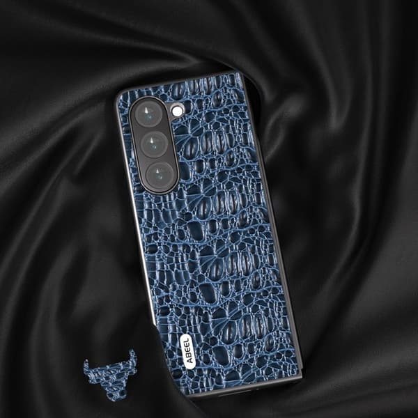 ABEEL Mobilskal till Samsung Galaxy Z Fold5 5G i äkta läder - Blå