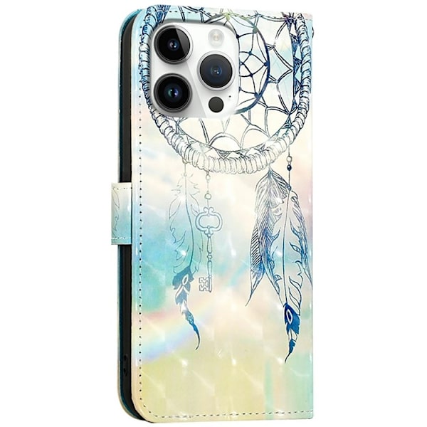 iPhone 16 Pro Plånboksfodral Printing Pattern Med Rem Flerfärgad