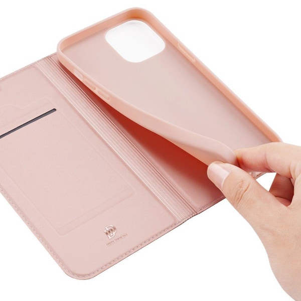 Dux Ducis Skin -sarjan lompakkokotelo iPhone 13 mini - vaaleanpunainen Pink