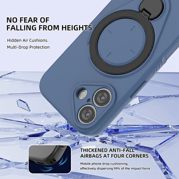 Mobilskal till iPhone 17 MagSafe Rotating Kickstand TPU PC - Blå Blå