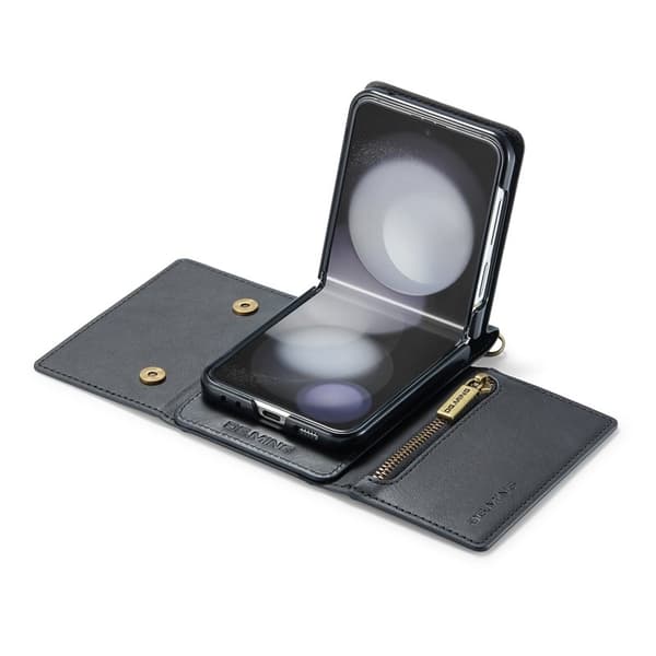 DG.MING Samsung Galaxy Z Flip5 Plånboksfodral Kickstand Svart