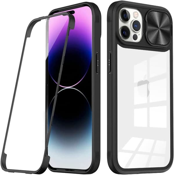 Mobilskal till iPhone 13 Pro 360 Kamera Slider - Svart Svart